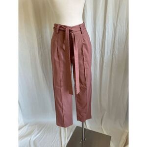 J. Crew Women's Cropped Belted Pleated Pocket Pants Pink Size 00